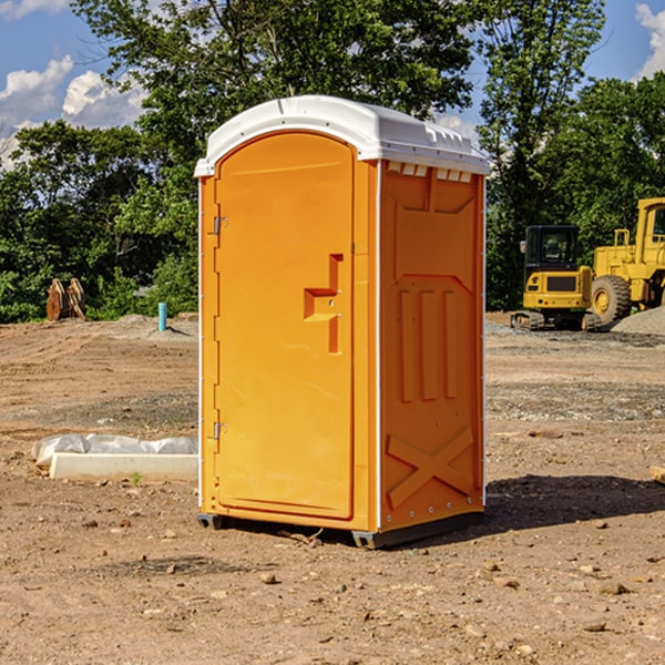 how often are the porta potties cleaned and serviced during a rental period in Saks